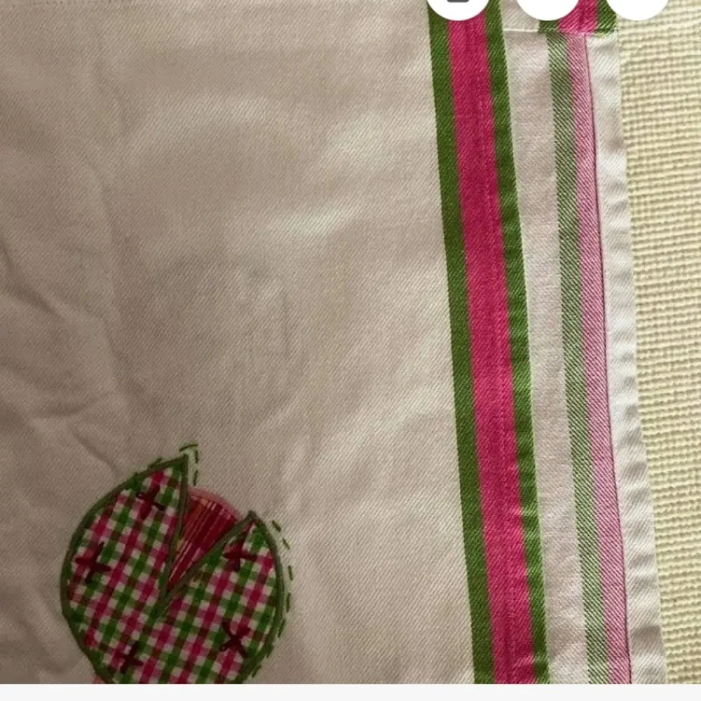 Pottery Barn Kids Pink & Green Ladybug Motif White Shower Curtain 72x72